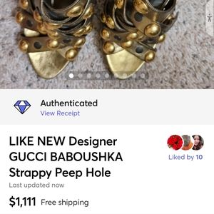 Designer GUCCI BAROUSHKA Strappy Peep Hole Sandals Authenticated!